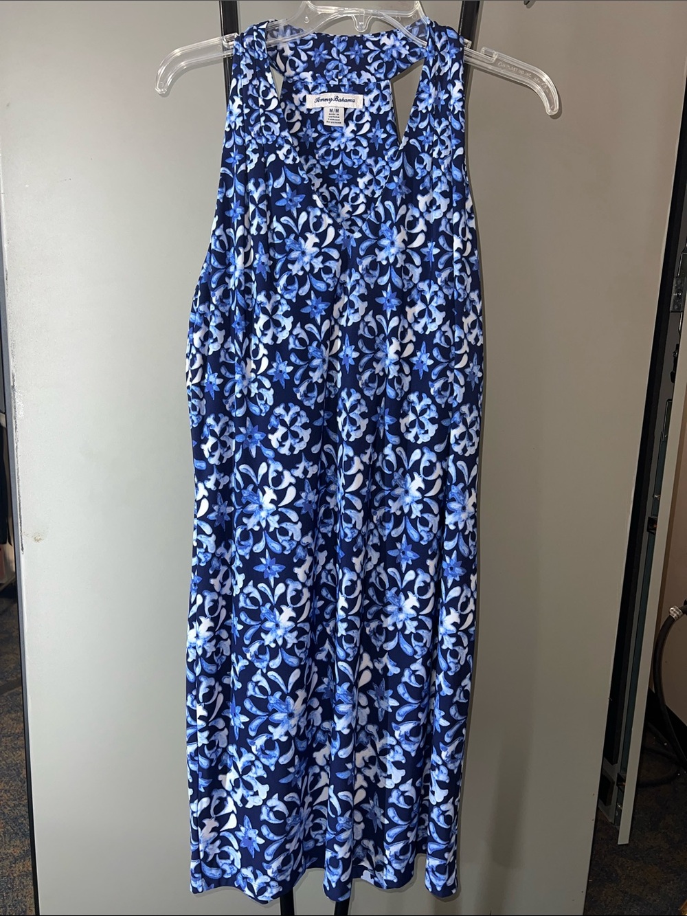 Tommy Bahama Blue and White Floral Midi Dress